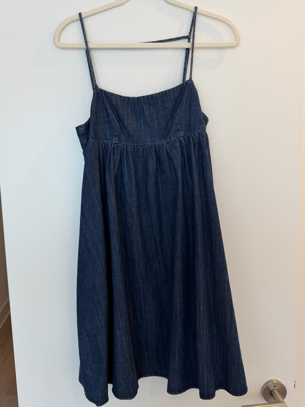 NWOT dark wash denim babydoll dress